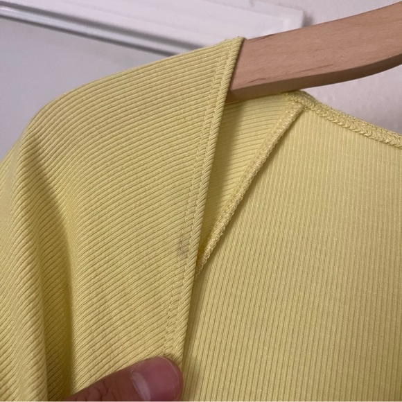 JONATHAN SIMKHAI yellow tencel lyocell rib knit ruched cutout maxi dress - Picture 6 of 8